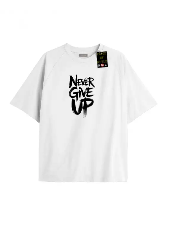 Beyaz Oversize T-shirt asl pes etme Özel tasarım