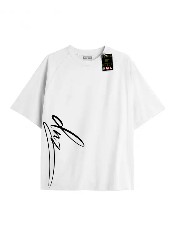 Beyaz Oversize T-shirt dnz minimal Özel tasarım