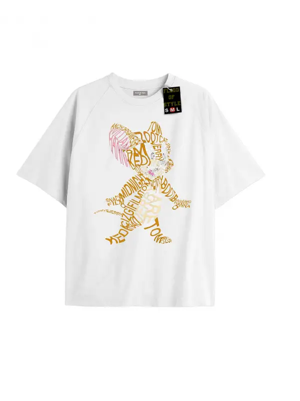 Beyaz Oversize T-shirt jerrr Özel tasarım
