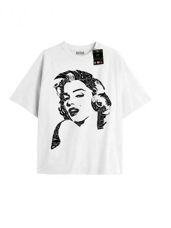 Beyaz Oversize T-shirt kız Özel tasarım