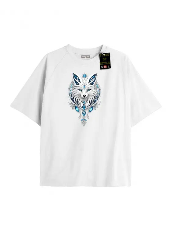 Beyaz Oversize T-shirt kurt Özel tasarım