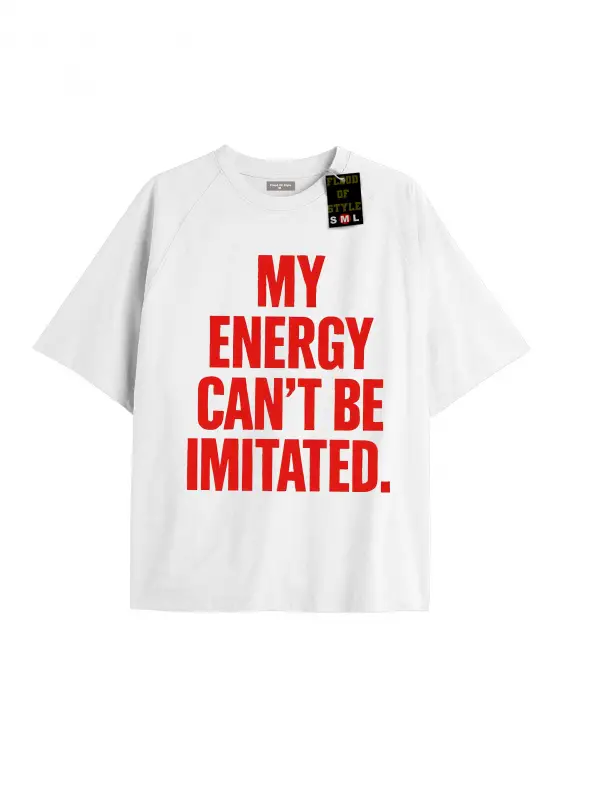 Beyaz Oversize T-shirt myenergycantbeımıtated Özel tasarım