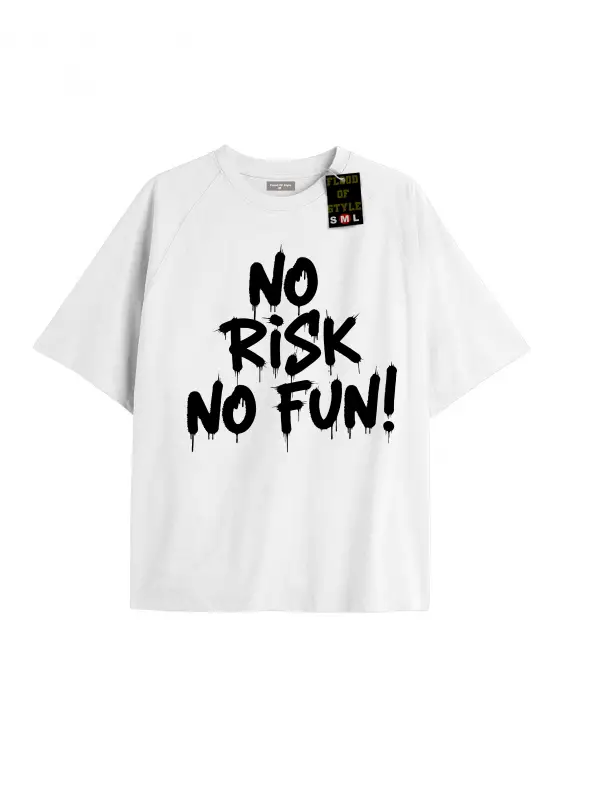 Beyaz Oversize T-shirt norisknofun Özel tasarım