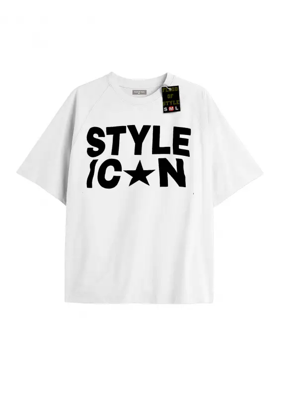 Beyaz Oversize T-shirt style Özel tasarım
