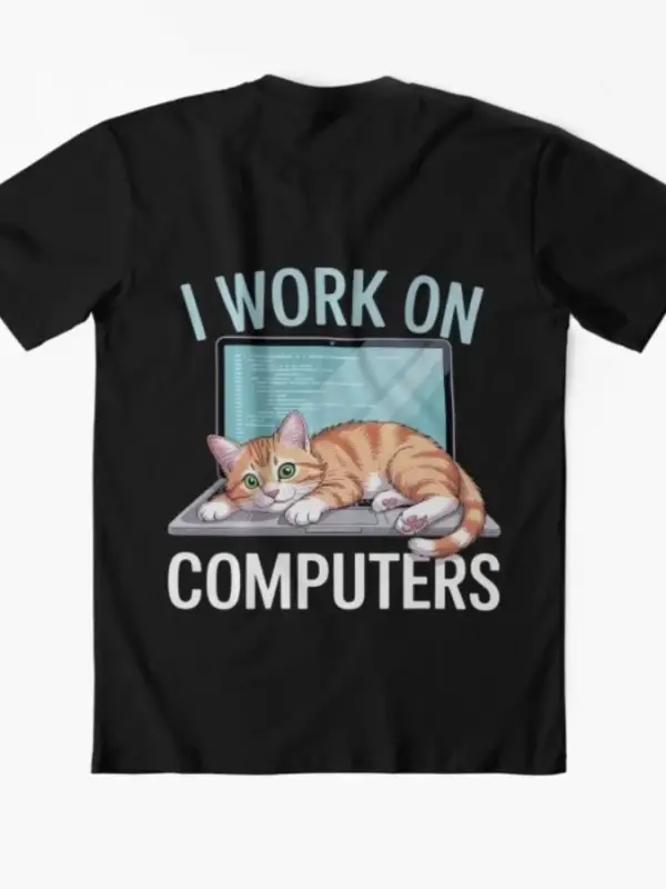 Bilgisayarlar Üzerinde Çalışıyorum Meme T-shirt Erkekler Kadınlar Için % 100% Pamuklu T Shirt