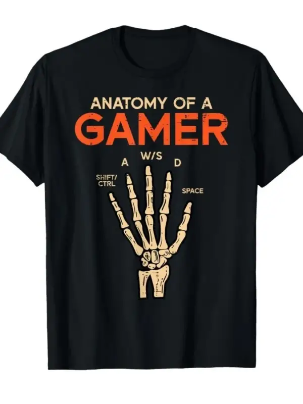 Bir Oyuncunun Anatomisi İskelet El Komik Erkek Çocuk T-shirt Erkekler Kadınlar Için % 100% Pa
