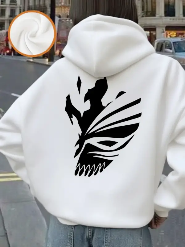 Bleach Ichigo Kırmızı Maske Baskılı Kapüşonlu Üstler Bayanlar Kışlık Polar Sıcak Sweatshirt G