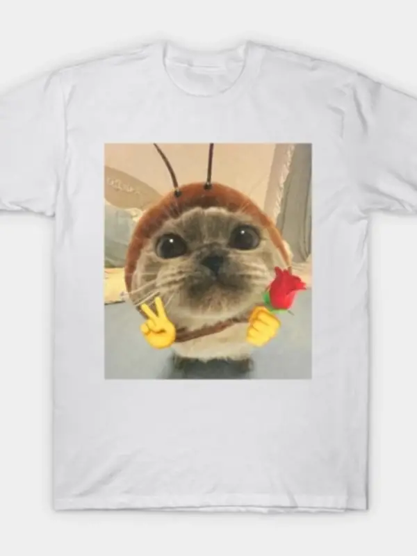 Böcek Kostümlü Sevimli Kedi Komik Meme Gül Tutan Sevimli Kedi Erkekler ve Kadınlar İçin %100