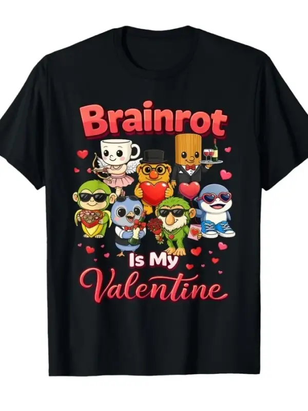 Brainrot Benim Sevgilim Komik Yapay Zeka Üretimi Bebek Hayvan Meme Tişörtü Erkekler Kadınlar