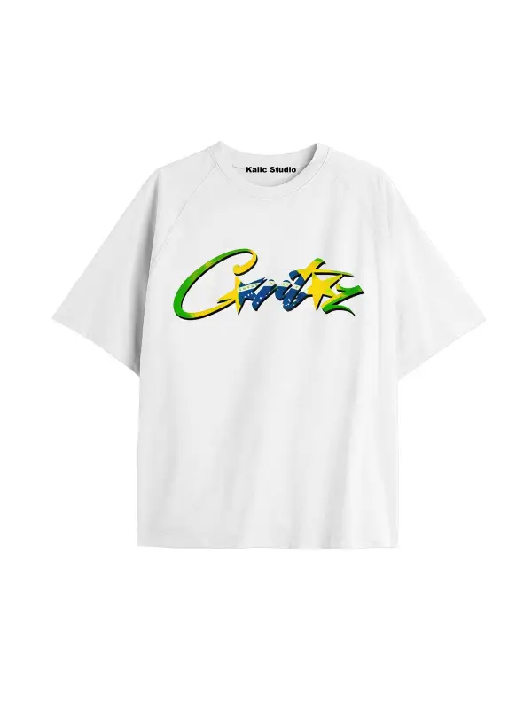 Brazil crt ünisex oversize t-shirt beyaz