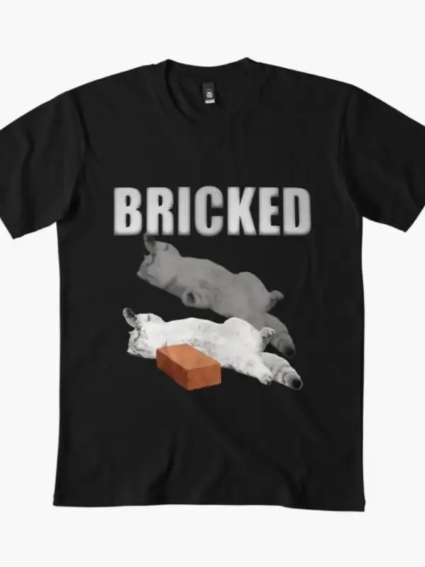Bricked Komik Kedi Knocked Out T-shirt Erkekler Kadınlar Için % 100% Pamuk T Shirt Kısa Kollu