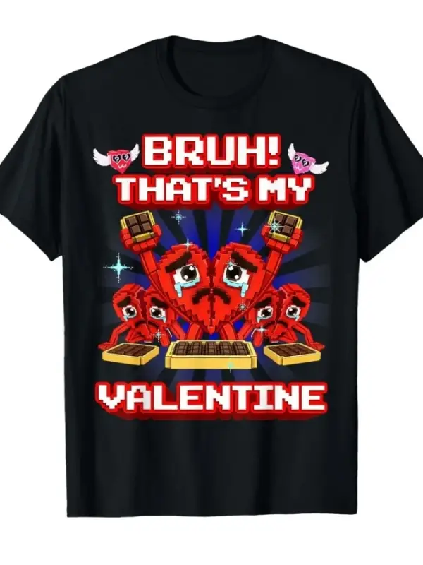 Bruh Komik NOO Benim Çikolatalı Sevgililer Günü Beyin Bozucu Çocuklar için Genç T-shirt Erkek