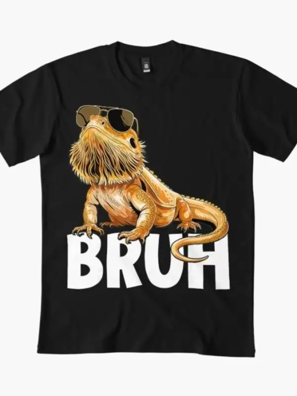 Bruh Sakallı Ejderha Sürüngen Sahibi T-shirt Erkekler Kadınlar Için % 100% Pamuk T Shirt Kısa