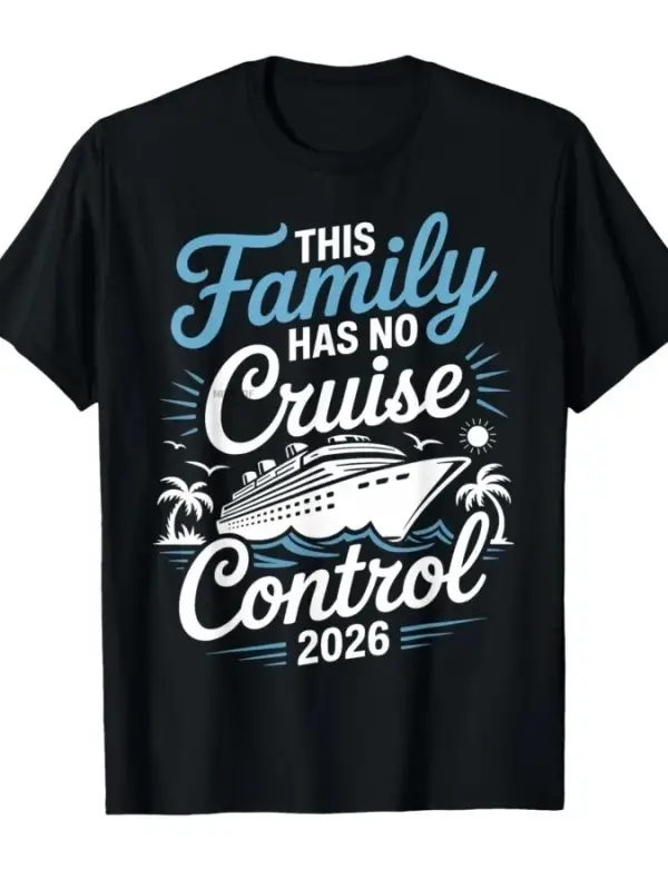 Bu Aile Yolculuğu Kontrolsüz 2026 Komik Seyahat T-shirt Erkekler Kadınlar Için % 100% Pamuklu