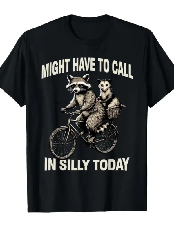 Bugün Aptal Rakun Komik Meme Mizah Tişörtü Olabilir mi diye sorulabilir mi? Erkekler ve Kadın