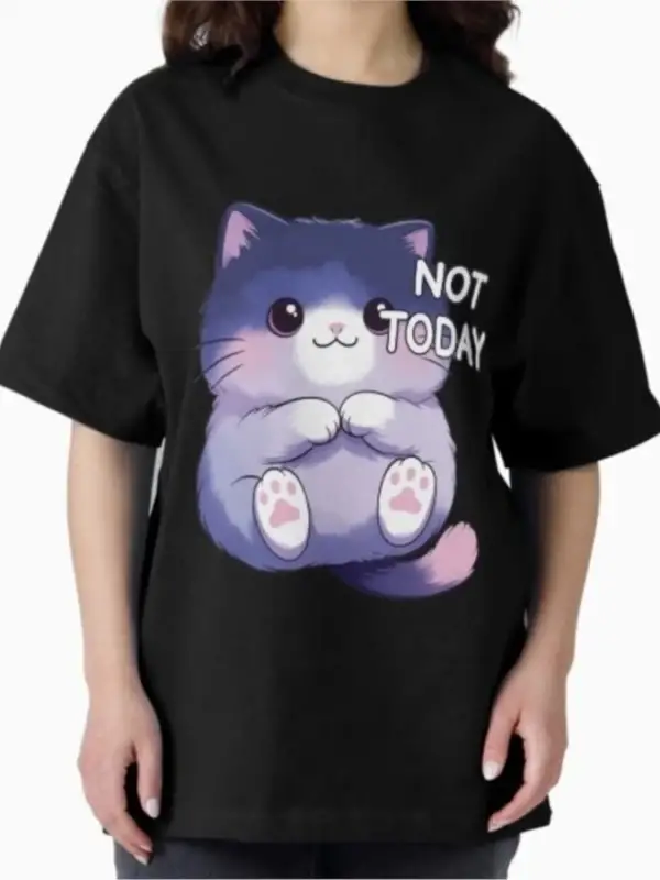 Bugün Değil Meme T-shirt Erkekler Kadınlar Için %100 Pamuklu Tişörtler Kısa Kollu Üstler 1208
