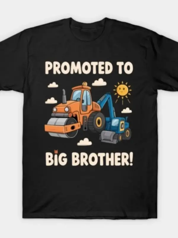 Büyük Kardeşe Terfi Edildi Bebek Aile Eğlencesi Duyuru Erkekler Kadınlar İçin Tişört %100 Pam