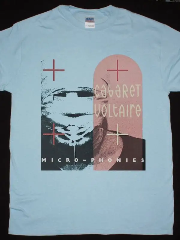 CABARET VOLTAIRE MICRO PHONIES NEW LIGHT BLUE T-SHIRT