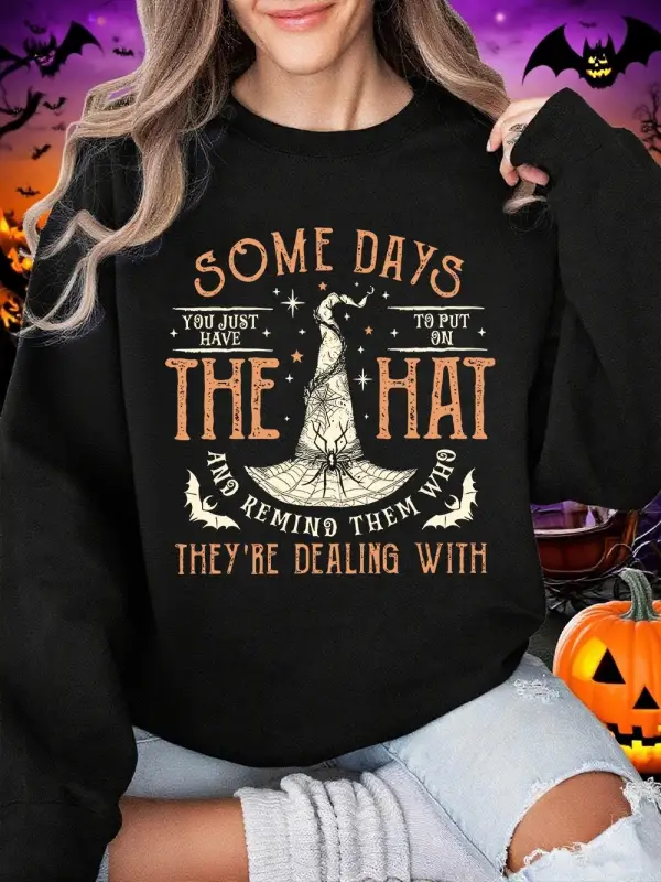 Cadılar bayramı Tişörtü Bayan Cadı Şapkası Yarasa Baskılı Kapüşonlular Bisiklet Yaka Gevşek P