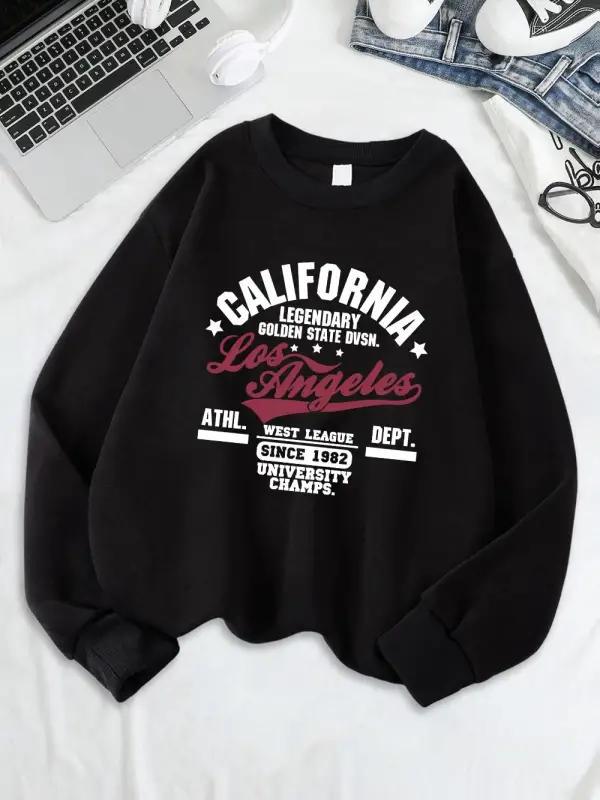 California Oakland Atletik Baskılar Tişörtü Kadın Gevşek Rahat Hoodies Polar Sıcak Bisiklet Y