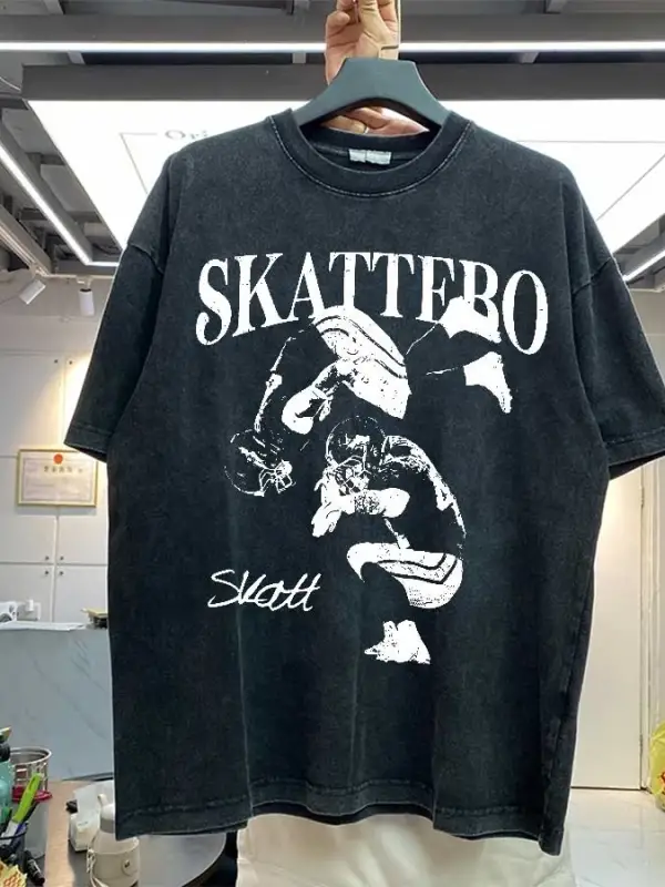 Cam Skattebo Büyük Boy T gömlek % 100% Pamuk Vintage Yıkanmış T-shirt erkekler kadınlar için