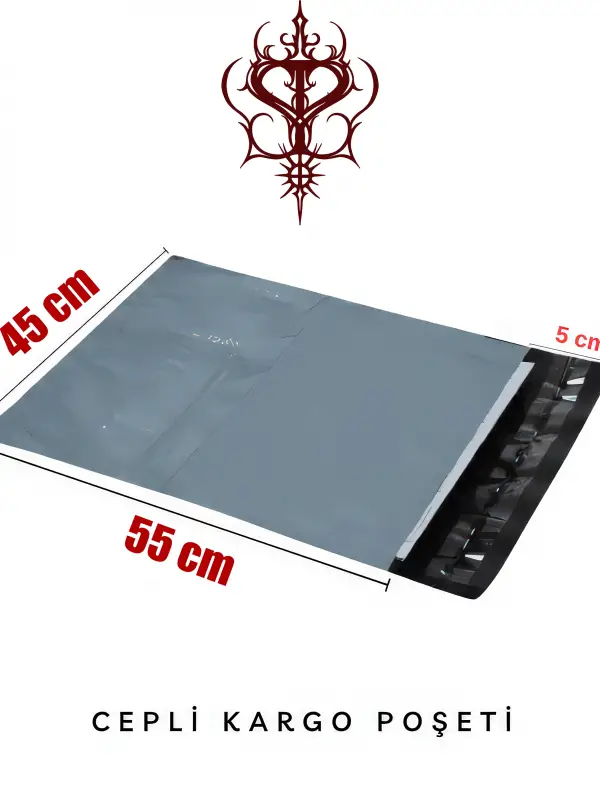 Cepli Kargo Poşeti 80 Mikron 45 x 55 Cm + 5 Cm