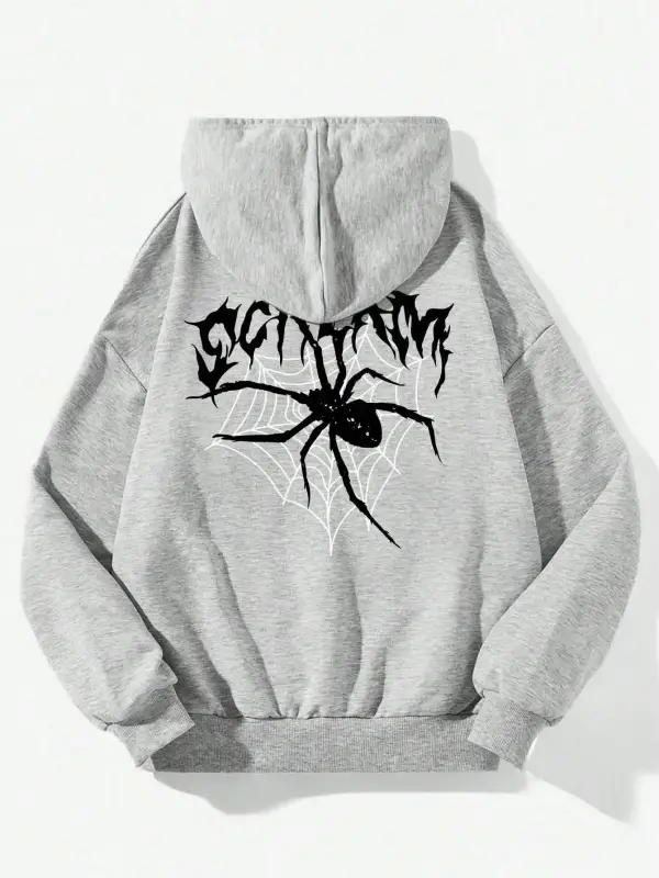Çığlık Örümcekler ve Örümcek Ağları Baskı Kadın Kapüşonlular Harajuku Büyük Boy Hoody Moda Ge