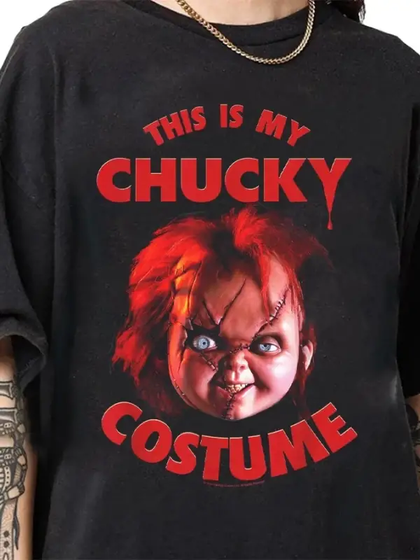 Çocuk Oyunları Bu Benim Chucky Kostümü T-shirt Erkekler Kadınlar Için % 100% Pamuk T Shirt Kı