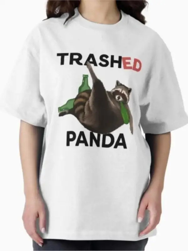 Çöp Kutusunda Panda Komik Racoon Meme T-shirt Erkekler Kadınlar Için % 100% Pamuk T Shirt Kıs