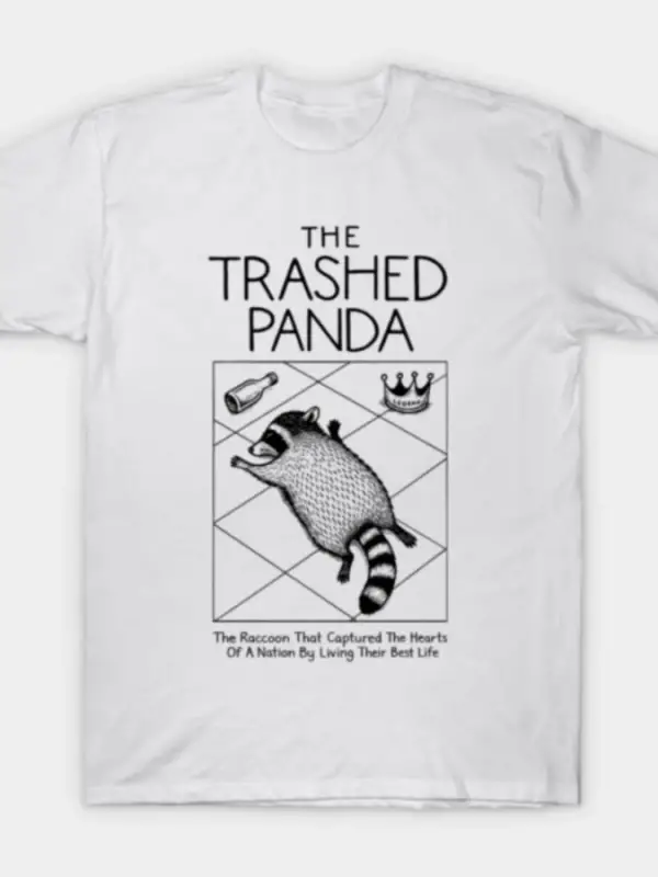 Çöp Kutusunda Panda Komik Sarhoş Rakun T-shirt Erkekler Kadınlar Için % 100% Pamuk T Shirt Kı