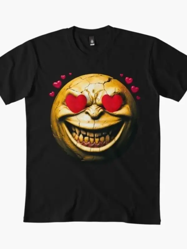Dee Real Smiley in love T-shirt Erkekler Kadınlar için %100 Pamuklu Tişörtler Kısa Kollu Üstl