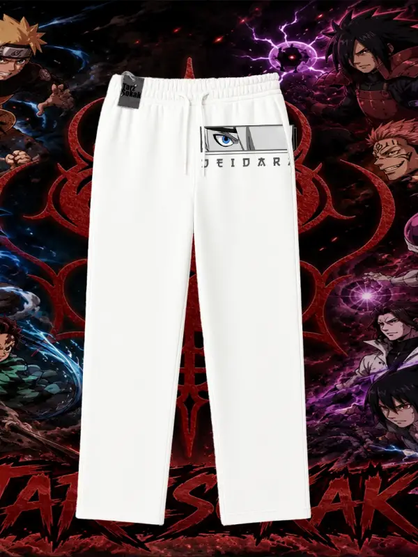 Deidara Naruto Anime Karakteri Unisex Baggy Eşofman Altı Beyaz