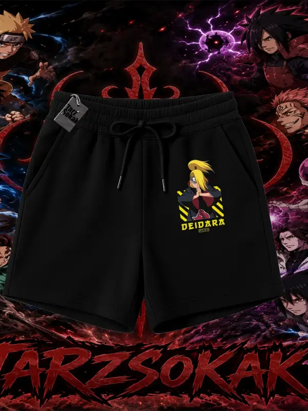 Deidara Naruto Anime Karakteri Unisex Şort Beyaz