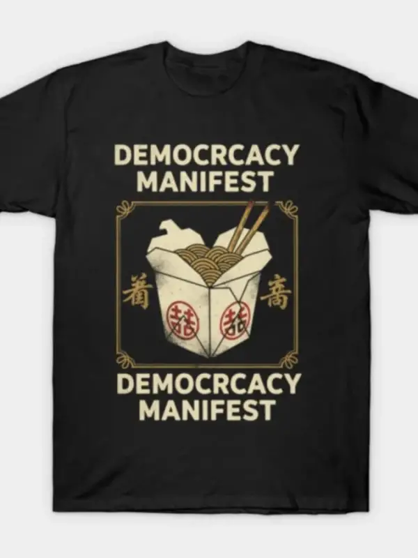 Democracy Manifest T-shirt Erkekler Kadınlar için %100 Pamuklu Tişörtler Kısa Kollu Üstler 10