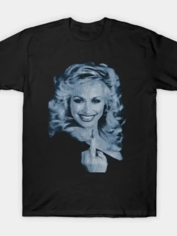 Dolly Parton Flipping The Bird Erkek Kadın Tişörtü %100 Pamuklu Tişörtler 3XS-3XL Üstler 1224