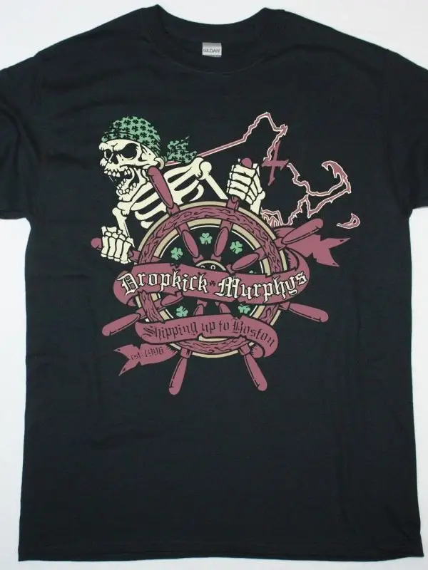 DROPKICK MURPHYS SHIPPING UP TO BOSTON NEW BLACK T SHIRT