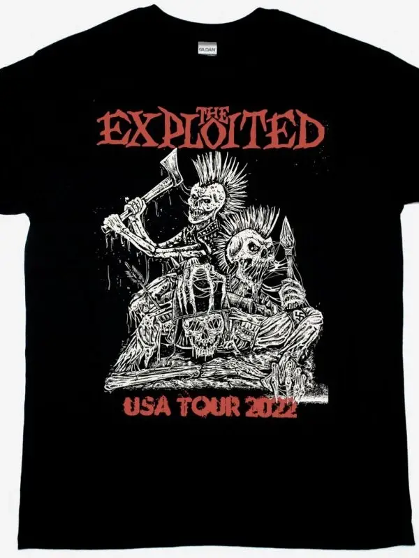 EAGLES OF DEATH METAL HEART ON NEW BLACK T-SHIRT ÖN VE ARAKA BASKILI