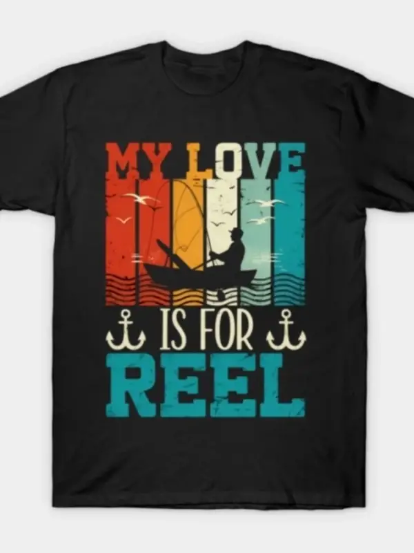 Eğlenceli Balıkçılık Aşkım Makara İçin T-shirt Erkekler Kadınlar Için % 100% Pamuk T Shirt Kı