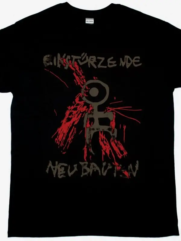 EINSTÜRZENDE NEUBAUTEN RICHTERSKALA87 NEW BLACK T-SHIRT ÖN BASKILI