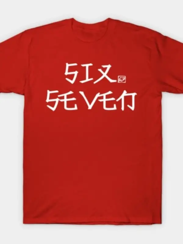 Erkekler Kadınlar için Altı Yedi Meme Tişörtü %100 Pamuklu Tişörtler Kısa Kollu Üstler 1215-3