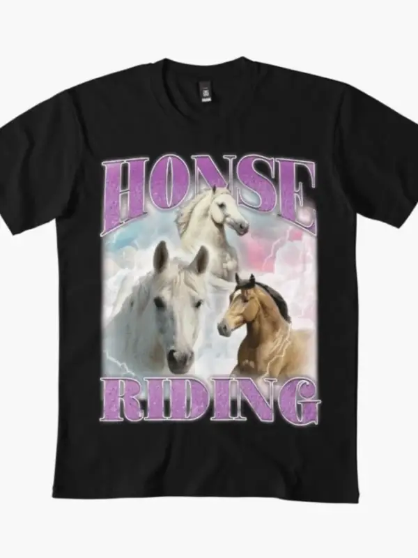 Erkekler Kadınlar İçin Honse Binicilik Tişörtü %100 Pamuklu Tişörtler Kısa Kollu Üstler 1222-