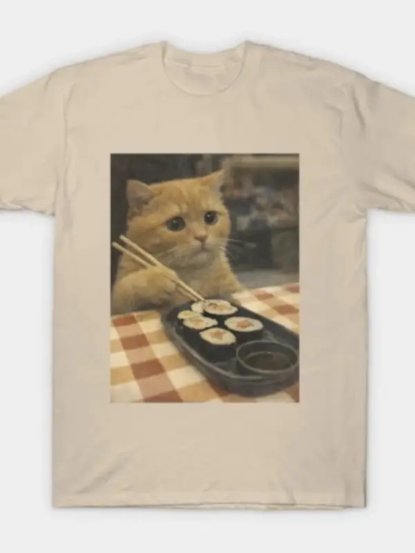 Erkekler Kadınlar İçin Kedi Tişörtü %100 Pamuklu Tişörtler Kısa Kollu Üstler 0102-2