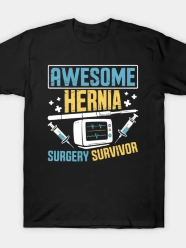 Erkekler Kadınlar için Komik Fıtık Cerrahisi Tişörtü %100 Pamuklu Tişörtler Kısa Kollu Üstler