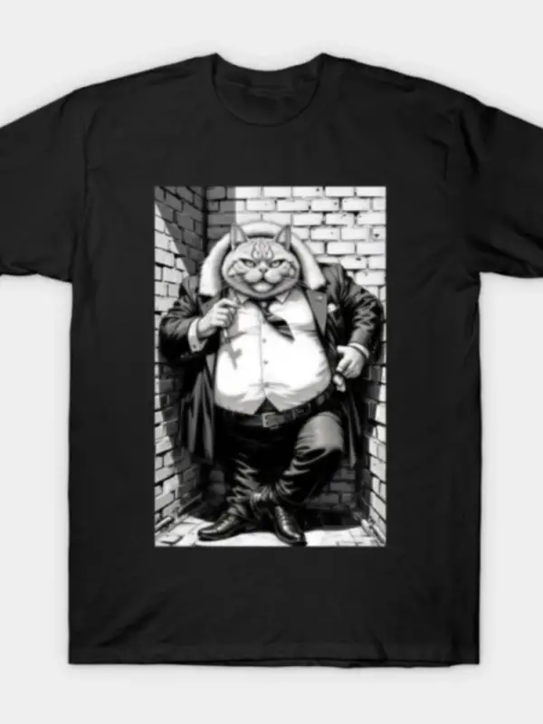 Erkekler Kadınlar İçin Şık Kedi Tişörtü %100 Pamuklu Tişörtler Kısa Kollu Üstler 1229-2