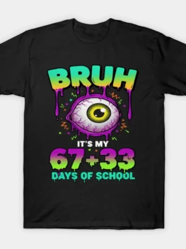 Erkekler ve Kadınlar İçin %100 Pamuklu Kısa Kollu Tişört, 67 33 Gün Okul Altı Yedi Meme Tişör