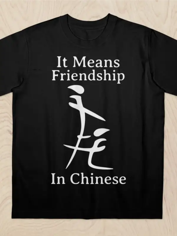 Erkekler ve Kadınlar İçin Tişörtlerdeki Dostluk Demektir %100 Pamuklu Tişörtler Kısa Kollu Üs