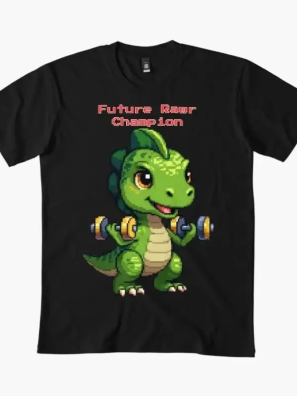 Gelecek Rawr Şampiyonu Erkek Kadın Tişörtü %100 Pamuklu Tişörtler Kısa Kollu Üstler 1210-3