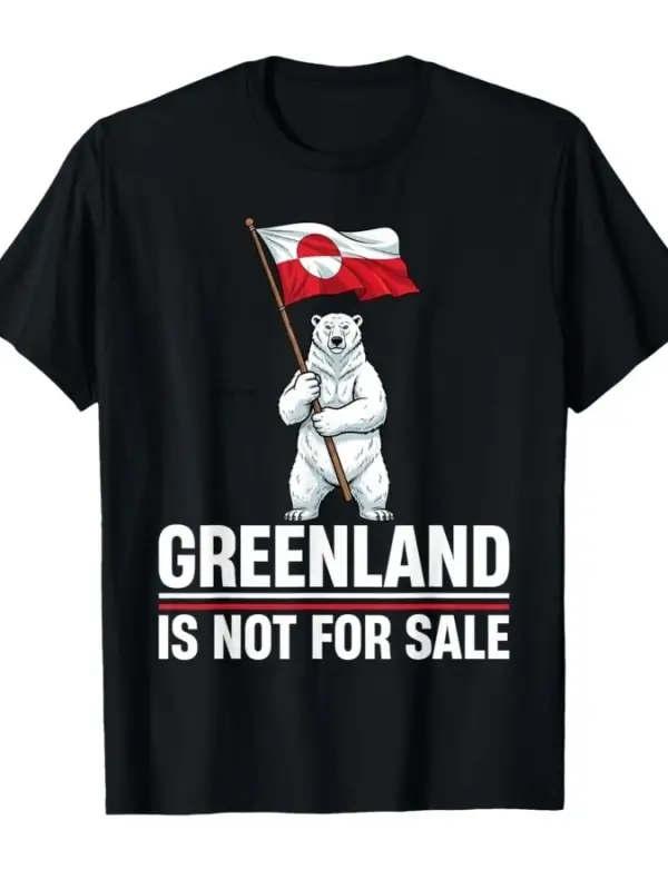 Grönland Satılık Değil Grönland Bayrağı Ayı Grönlandlılar T-shirt Erkekler Kadınlar Için % 10