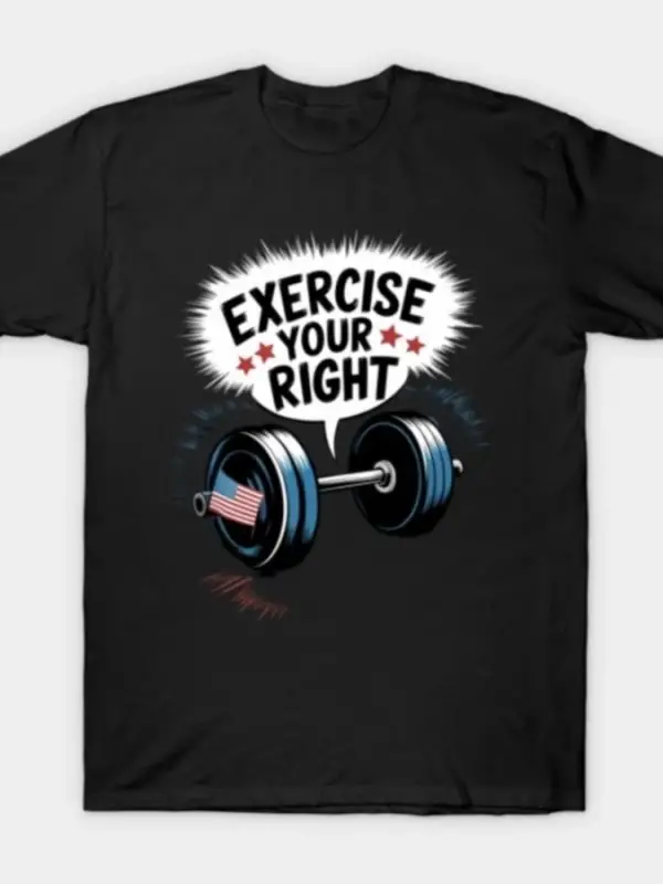 Haklarınızı Uygulayın Komik Spor Yurtsever Spor Salonu Sever T-shirt Erkekler Kadınlar Için %