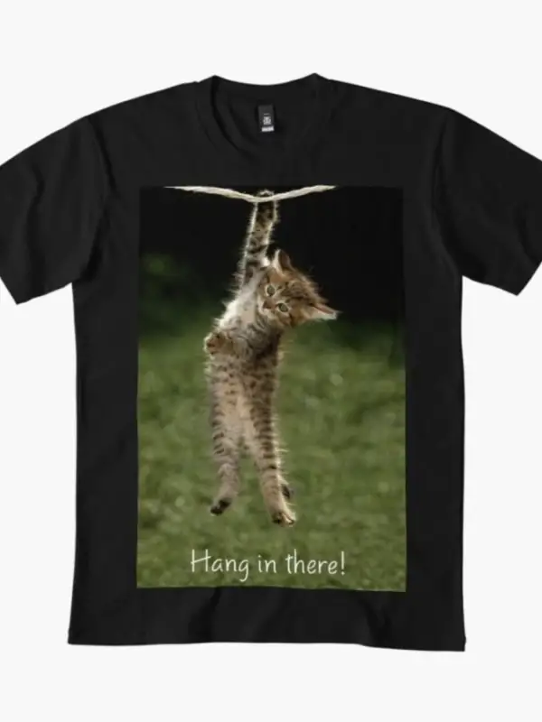 Hang In There Kitty – Roaring Kitty GME Meme Motivation GME T-shirt Erkekler Kadınlar için %1